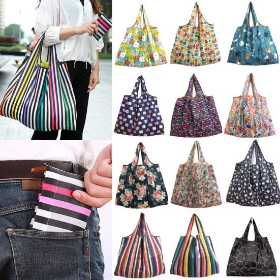 Worry free storage Opvouwbare gekleurde grote capaciteit boodschappentas boodschappentas tas tas 12