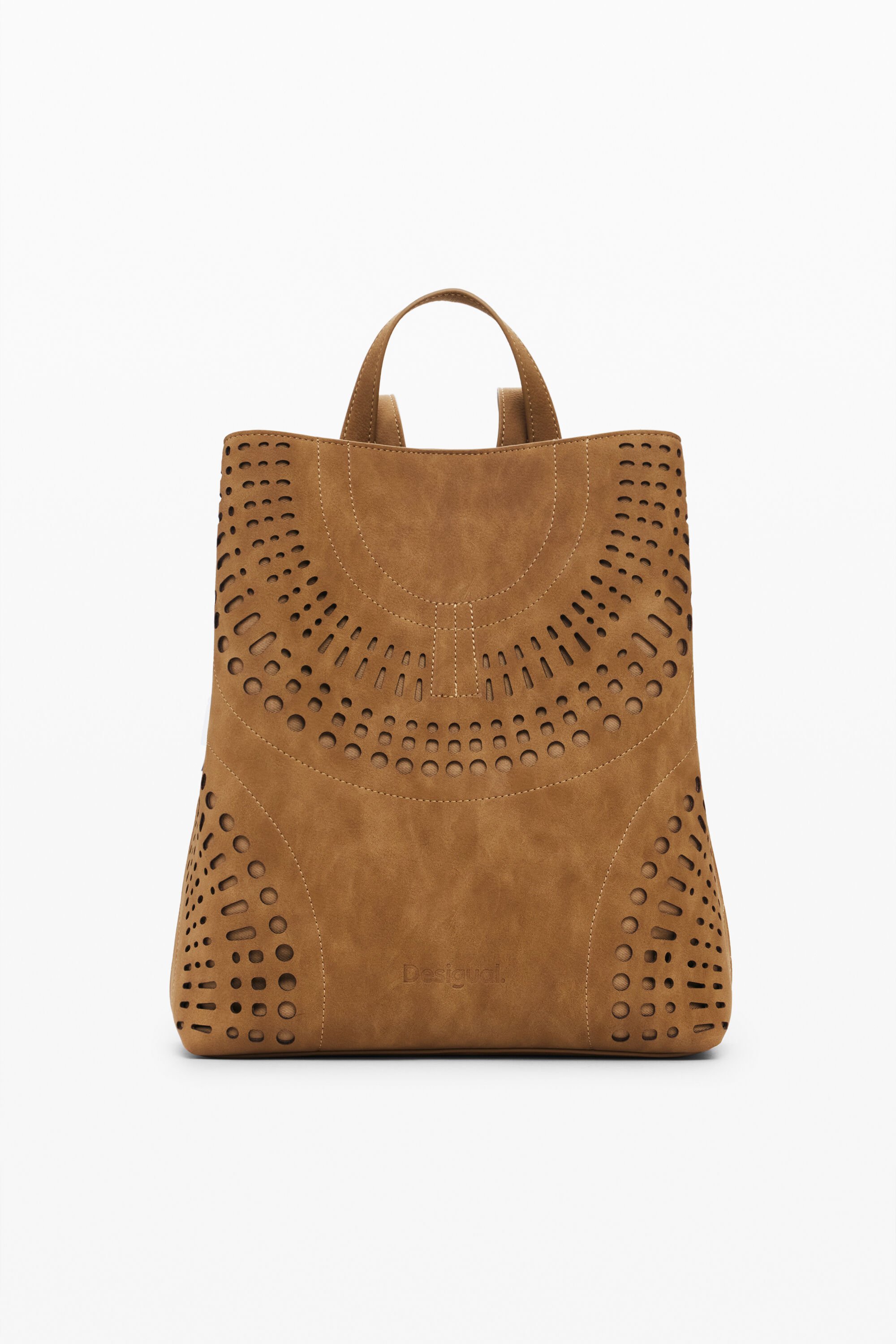 Desigual Middelgrote rugzak met uitsnijdingen - BROWN