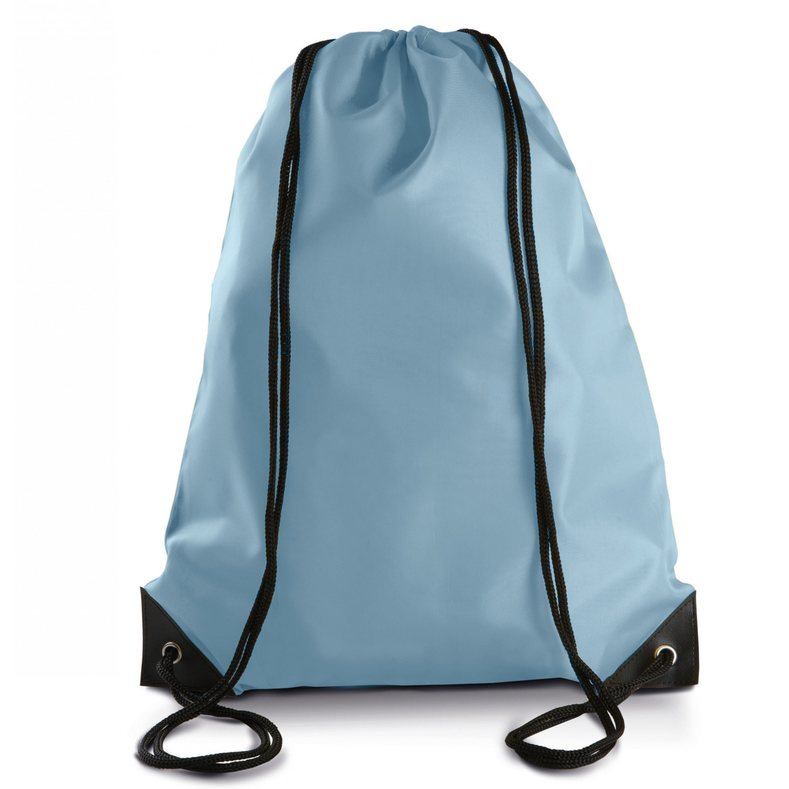 Merkloos 8x stuks sport gymtas/draagtas lichtblauw met rijgkoord x cm van polyester -