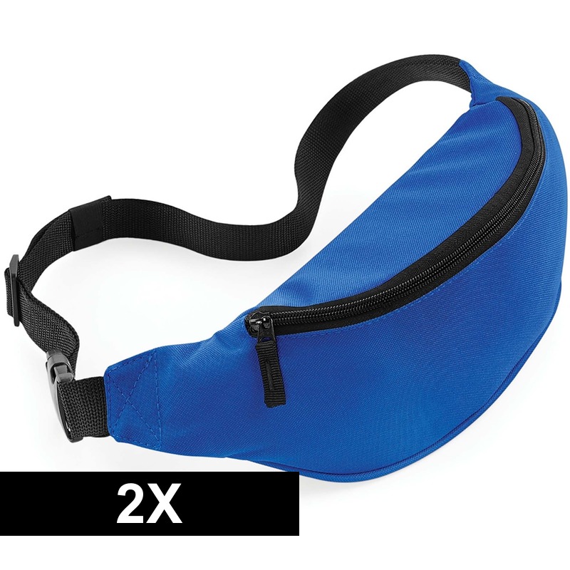 Bagbase 2x Heuptasjes/buideltasjes blauw cm -