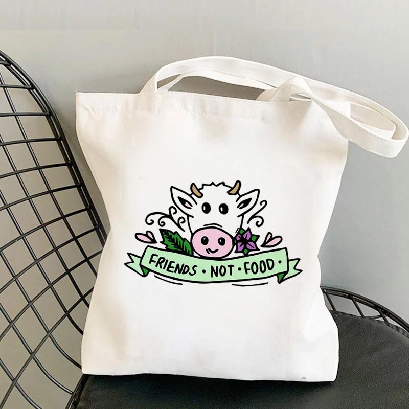Aidegou31 Veganistische boodschappentas katoenen kruidenier canvas shopper shopper eco tas bolsas reutilizables ecobag reciclaje shoping cabas 24*26cm