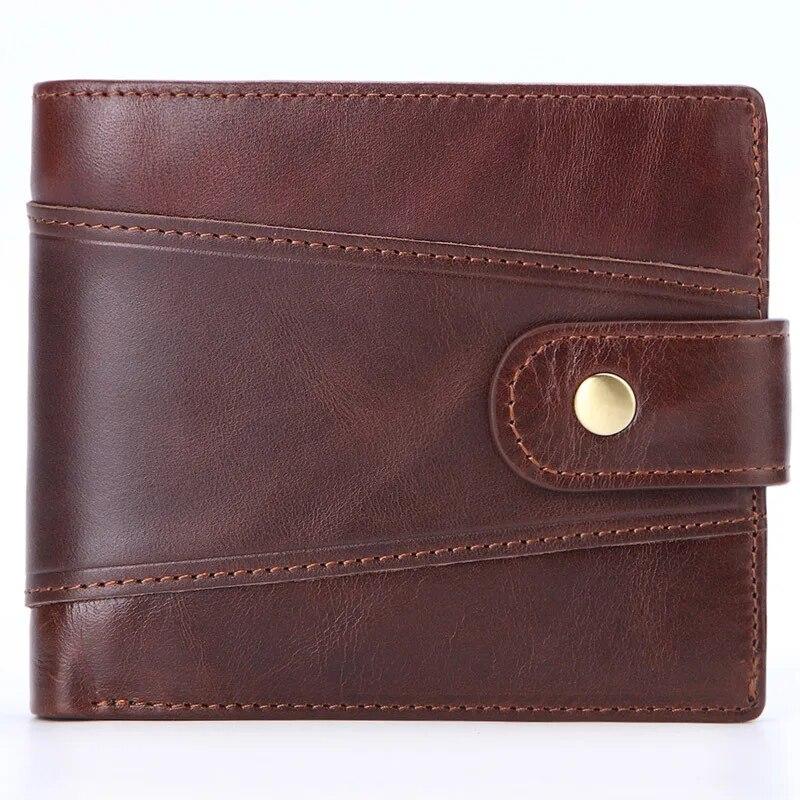 Enjoytime H Herenportemonnee RFID Vintage Echt Lederen Portemonnees voor Mannen Creditcardhouder Portemonnee Geldzak Portemonnee Man zwart