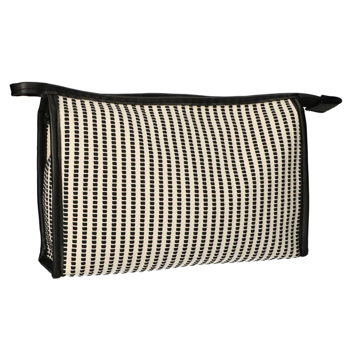 Traveller Toilettas Stripe zwart/crème