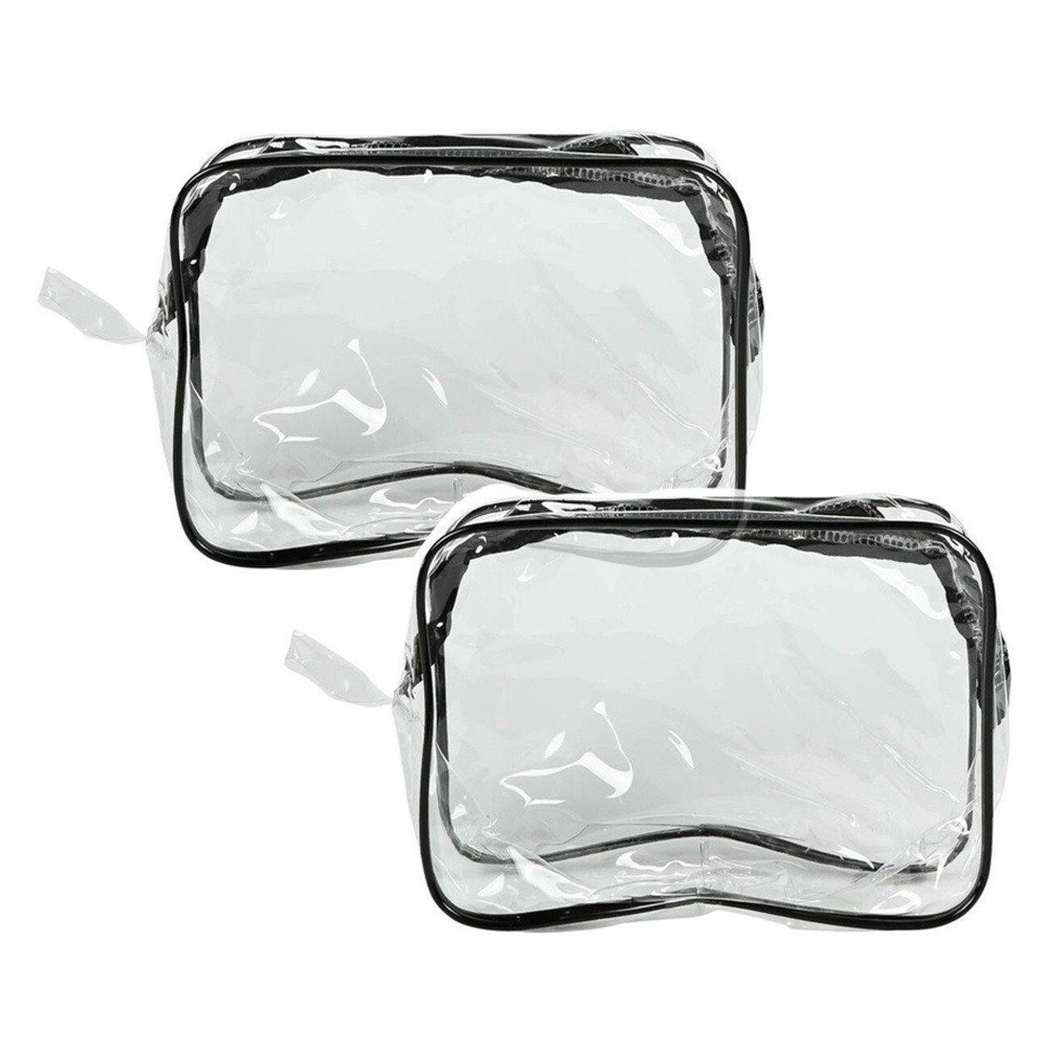 Benson Care Toilettas - 2x - ophang lus - transparant - 20 x 8 x 12 cm - kind/volwassenen -