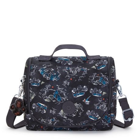 Kipling New Kichirou Large Lunchbox with Trolley Sleeve-jungle fun race
