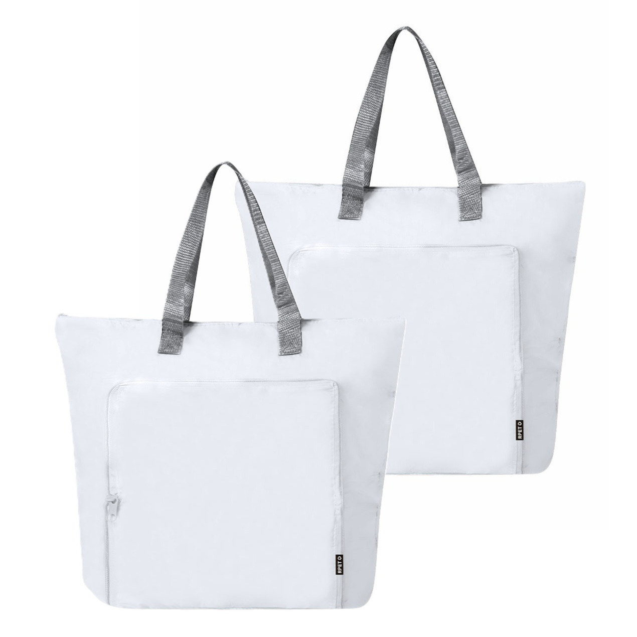 Merkloos Koeltas Bondi - 2x - wit - lunchpakket of drankjes - 15 liter - 45 x x 9 cm - shopper model -