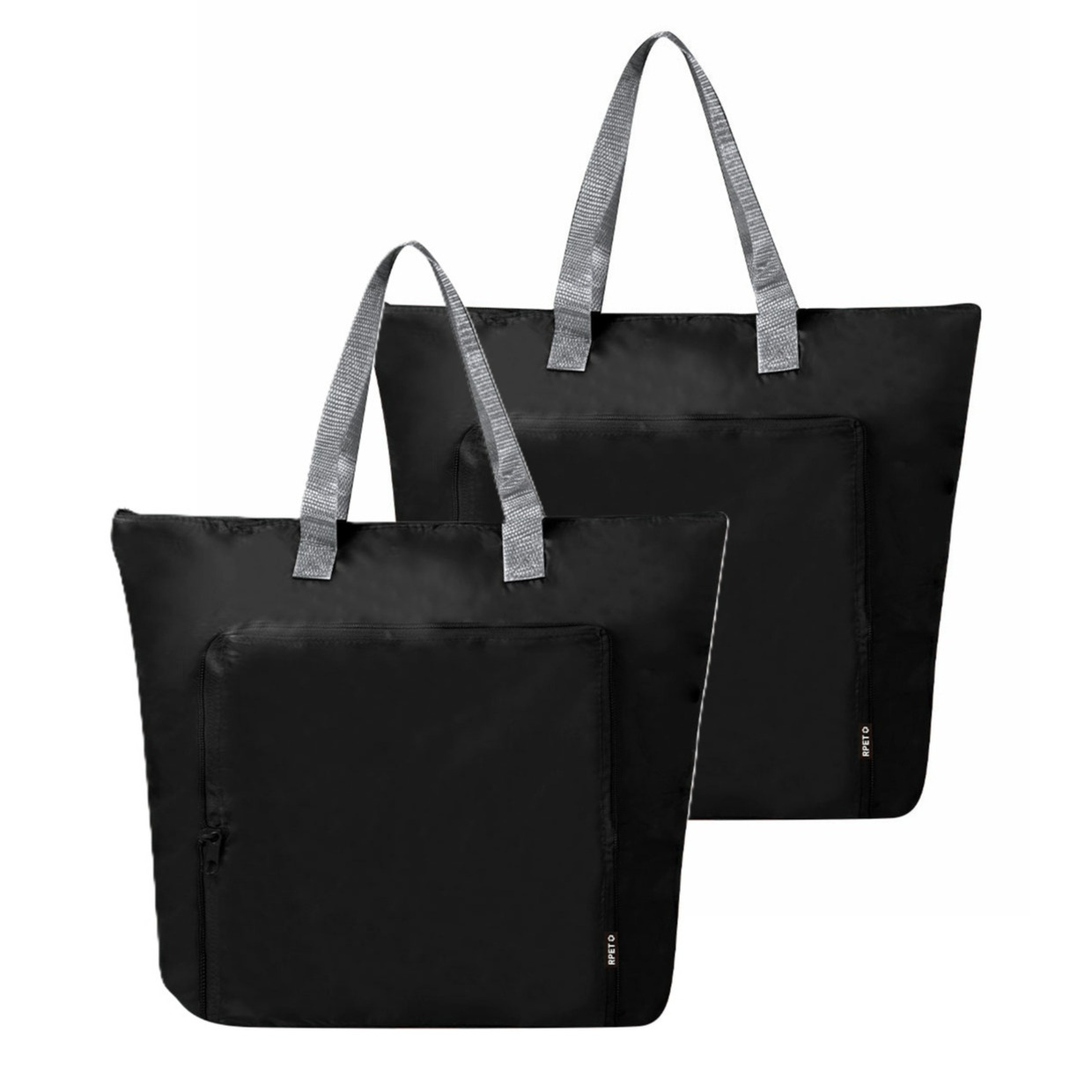 Merkloos Koeltas Bondi - 2x - zwart - lunchpakket of drankjes - 15 liter - 45 x x 9 cm - shopper model -
