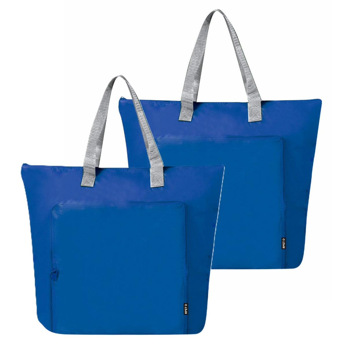 Merkloos Koeltas Bondi - 2x - blauw - lunchpakket of drankjes - 15 liter - 45 x x 9 cm - shopper model -