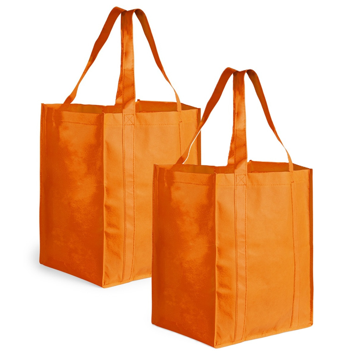Merkloos Boodschappen tas/shopper BIGGY - 2x - oranje - x 33 x 25 cm - Stevige boodschappentassen/shopper -