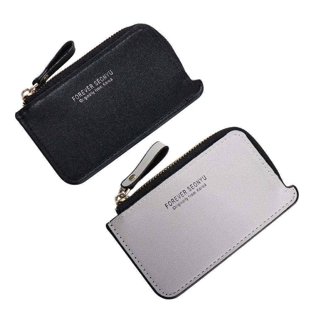 Shanxi Mini Money Bag PU Leather Cash Clip Zipper Wallet Business Card Holder ID Card cover Men Coin Purse zwart