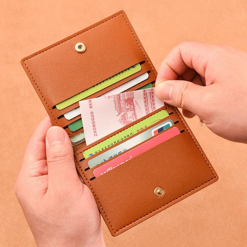 Dream shoe edge Superslanke zachte portemonnee van leer, mini-creditcardportemonnee, portemonnee met kaarthouders, herenportemonnee, dun en klein roze