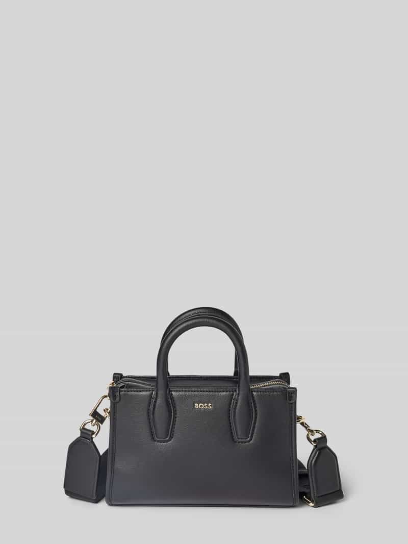 Boss Mini tote bag met labelapplicatie van metaal, model 'SANDY'