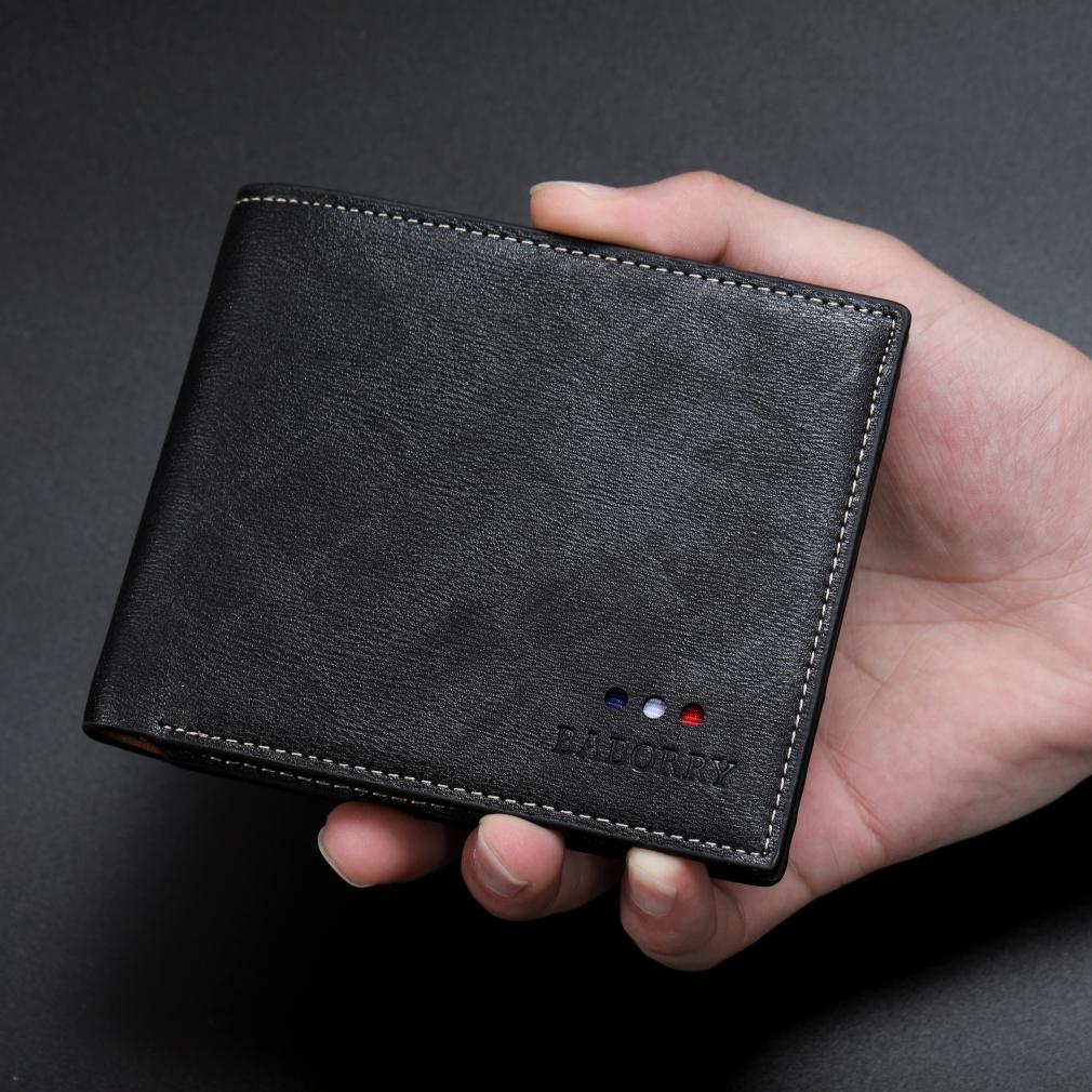Baborry Men Credit Card Holder Blocking Rfid Wallet Leather Unisex Security Information zwart