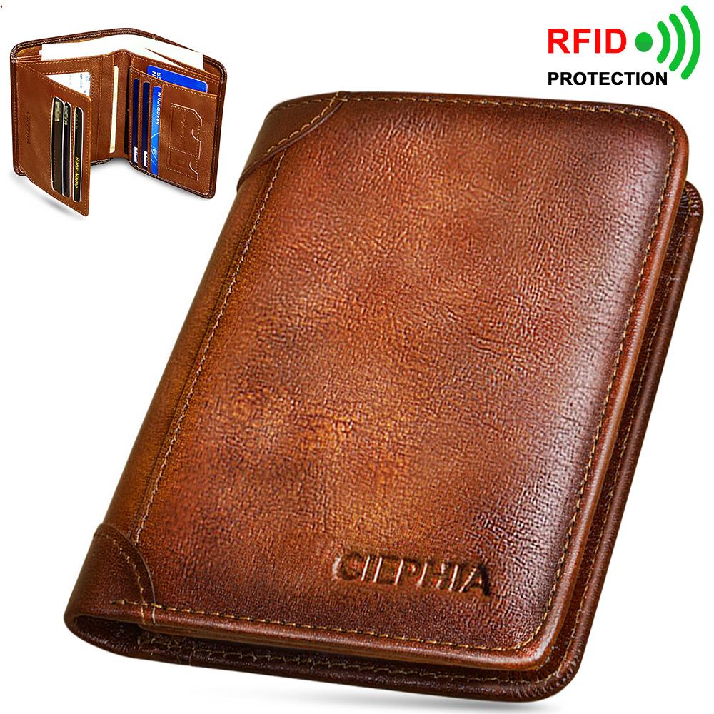 SANDFOX FASHION Echte leren RFID-portemonnees voor mannen Vintage dunne korte multifunctionele ID-creditcardhouder Geldzak met 2 ID-vensters Cadeau voor hem koffie