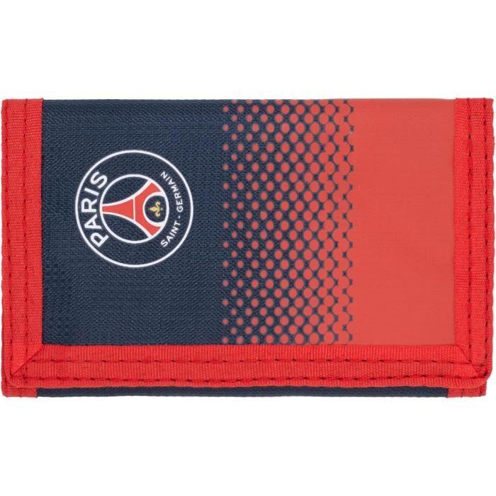 ARBORESCENCE Portefeuille - PARIS SAINT GERMAIN - Pliable - Rouge - Fermeture Velcro - Poche zippée