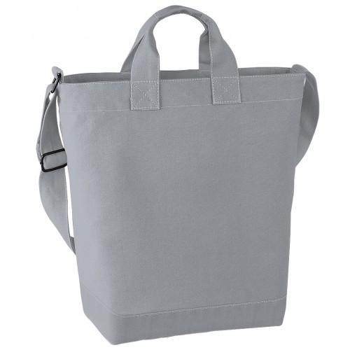 BagBase canvas dagtas / boodschappentas met draagriem (15 liter) One Size lichtgrijze kleur