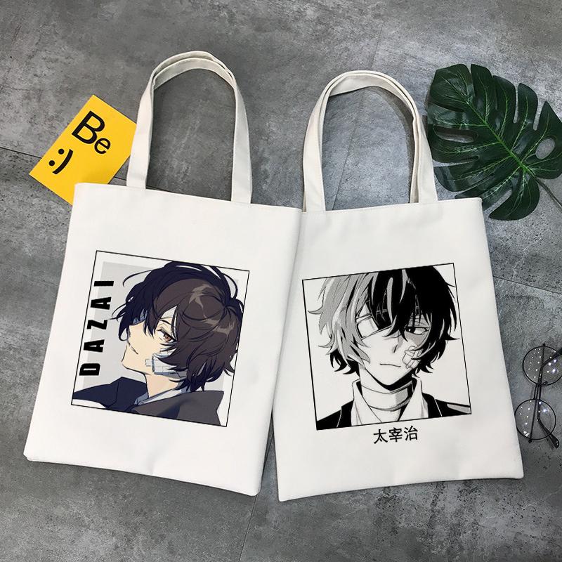 Aidegou2 Japan Anime Bungou Zwerfhonden Chuuya Nakahara Osamu Dazai Handtassen Schoudertassen Casual Winkelen Meisjes Handtas Vrouwen Canvas Tas 34*42cm