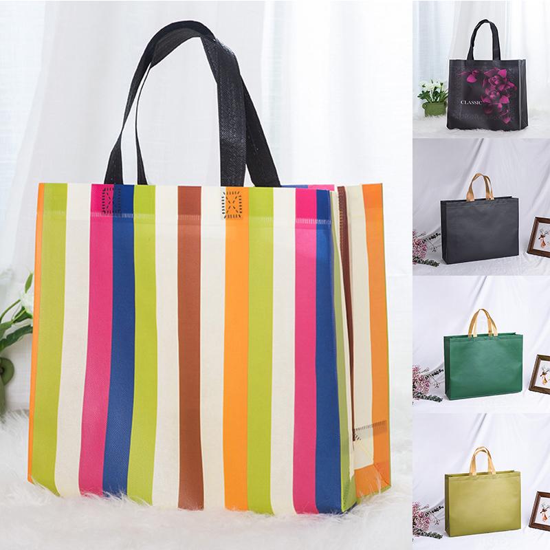 12Amanda Accessory 1PC Herbruikbare stoffen boodschappentas Boodschappentas Waterdichte niet-geweven opvouwbare Eco Tote Grote capaciteit S rood/groen