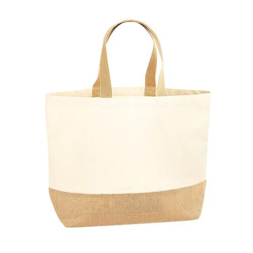 Westford Mill canvas draagtas met jutebasis XL One Size natuurlijk