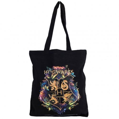 Harry Potter Hogwarts Crest Canvas Tote Bag One Size