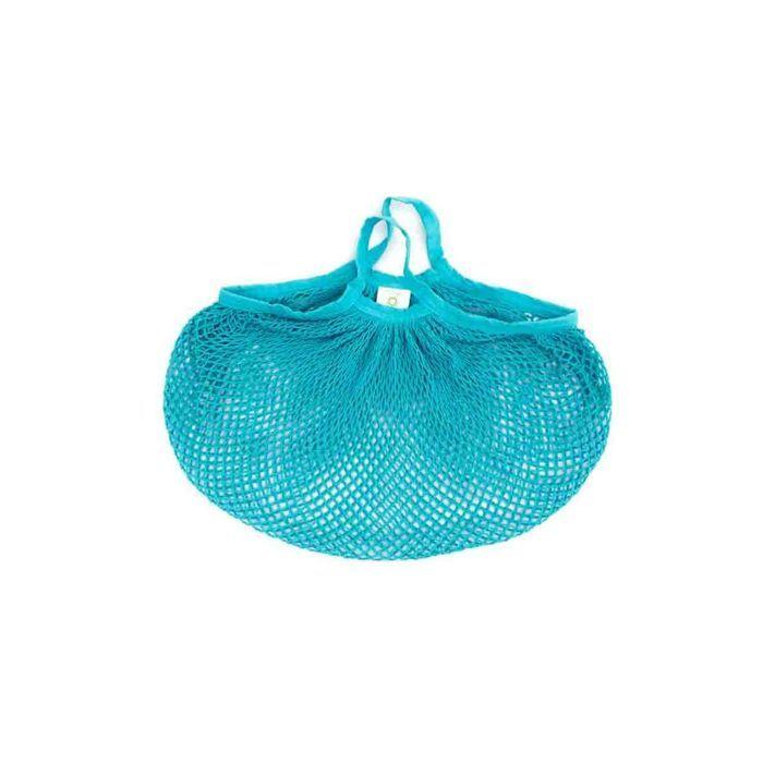 You do it Filet à provisions en coton bio - Sac de courses réutilisable turquoise