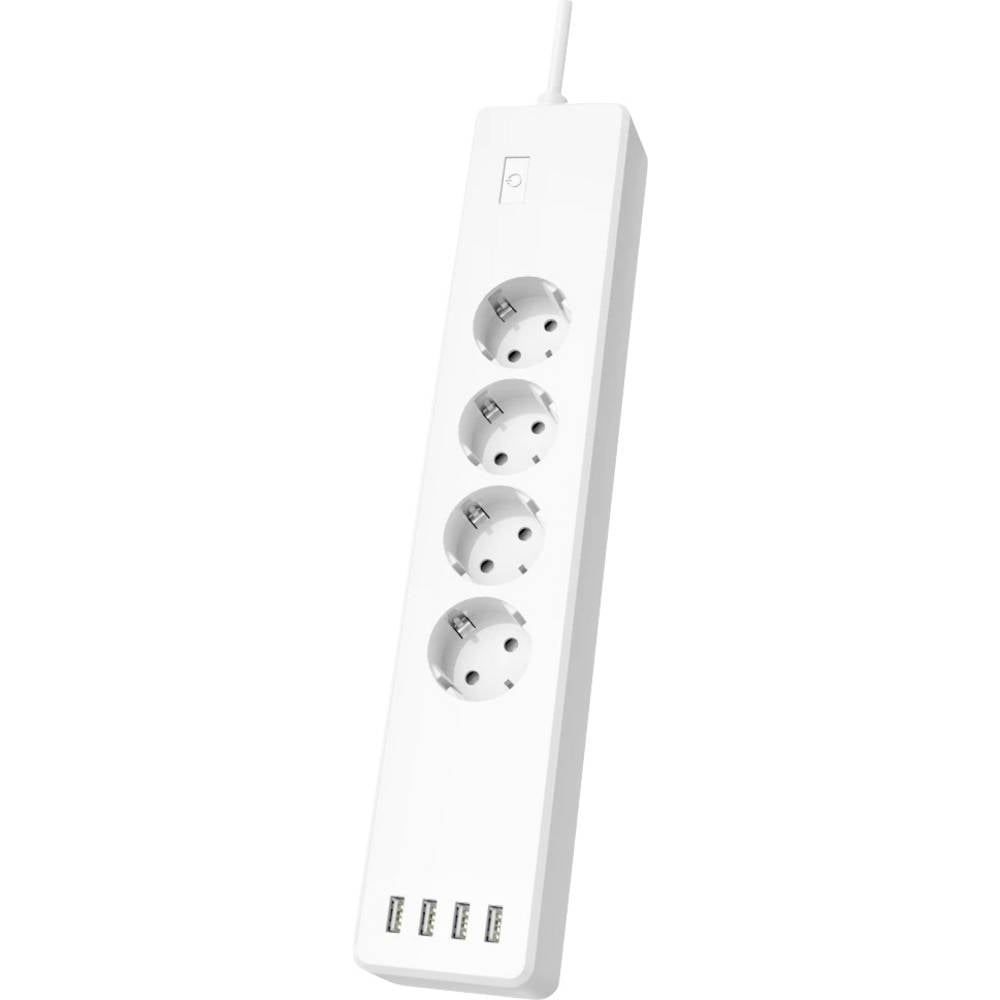 Hama Smarte WLAN-Steckdosenleiste 4-fach, einzeln schaltbar, Überlastsch., 4xUSB Stopcontact