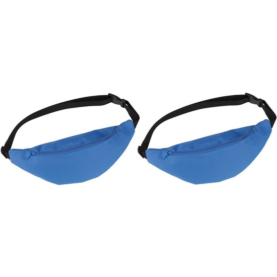 Merkloos 2x Heuptasjes/buideltasjes/fanny packs blauw 35 cm -