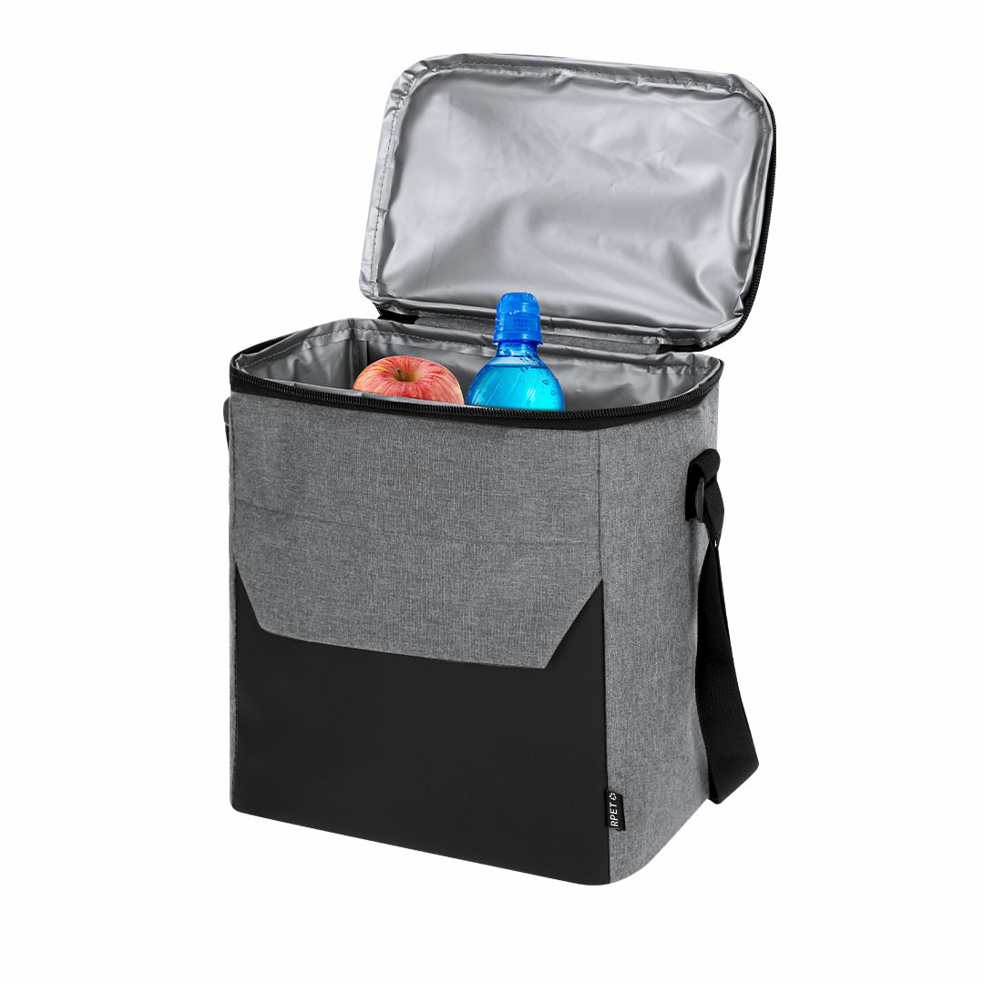 Merkloos Koeltas Amalfi - voor lunchpakket of drankjes - 15 liter - 23 x 26 x 25 cm - Draagband - Grijs -