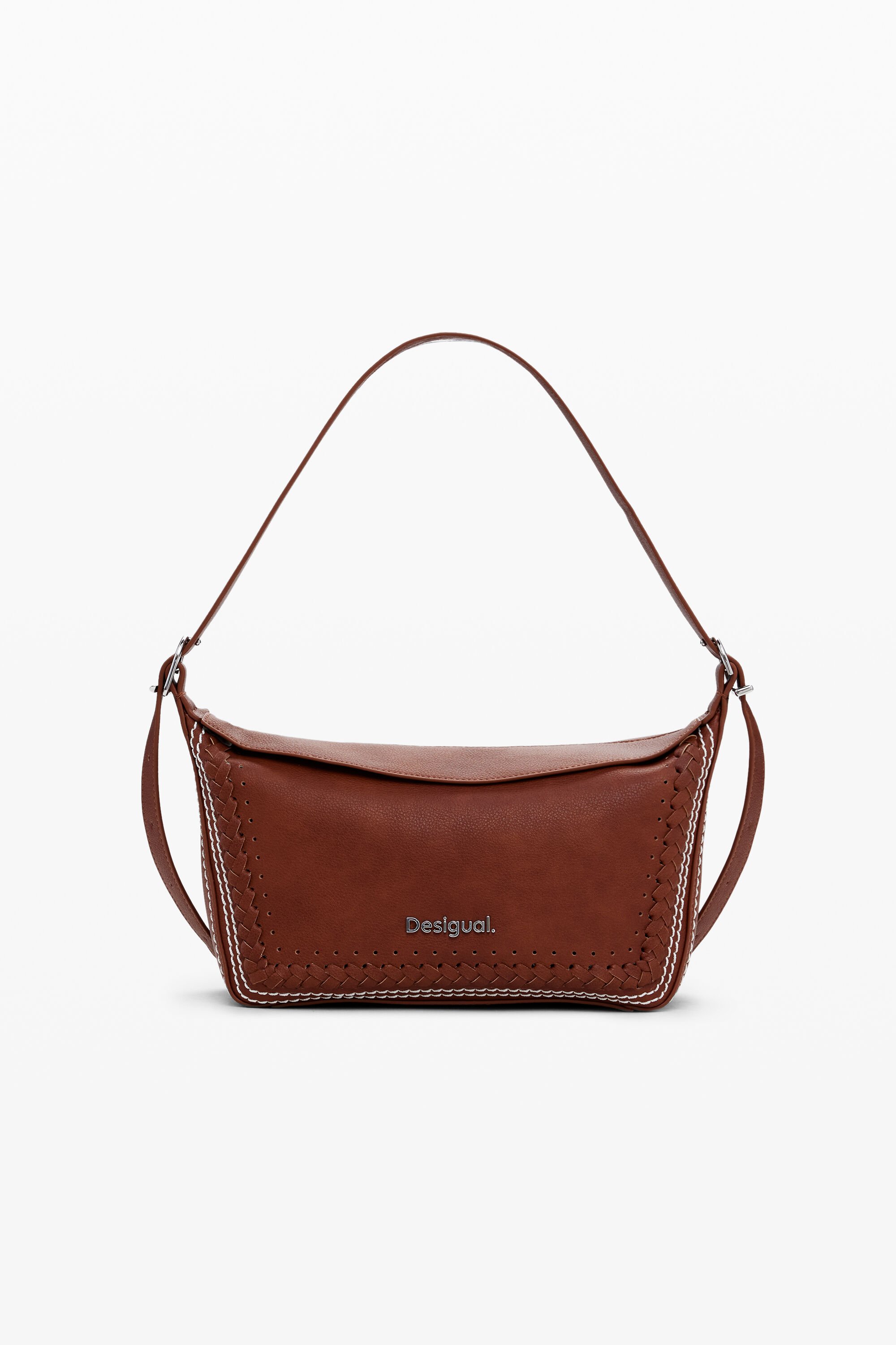 Desigual Tas met gevlochten details - BROWN