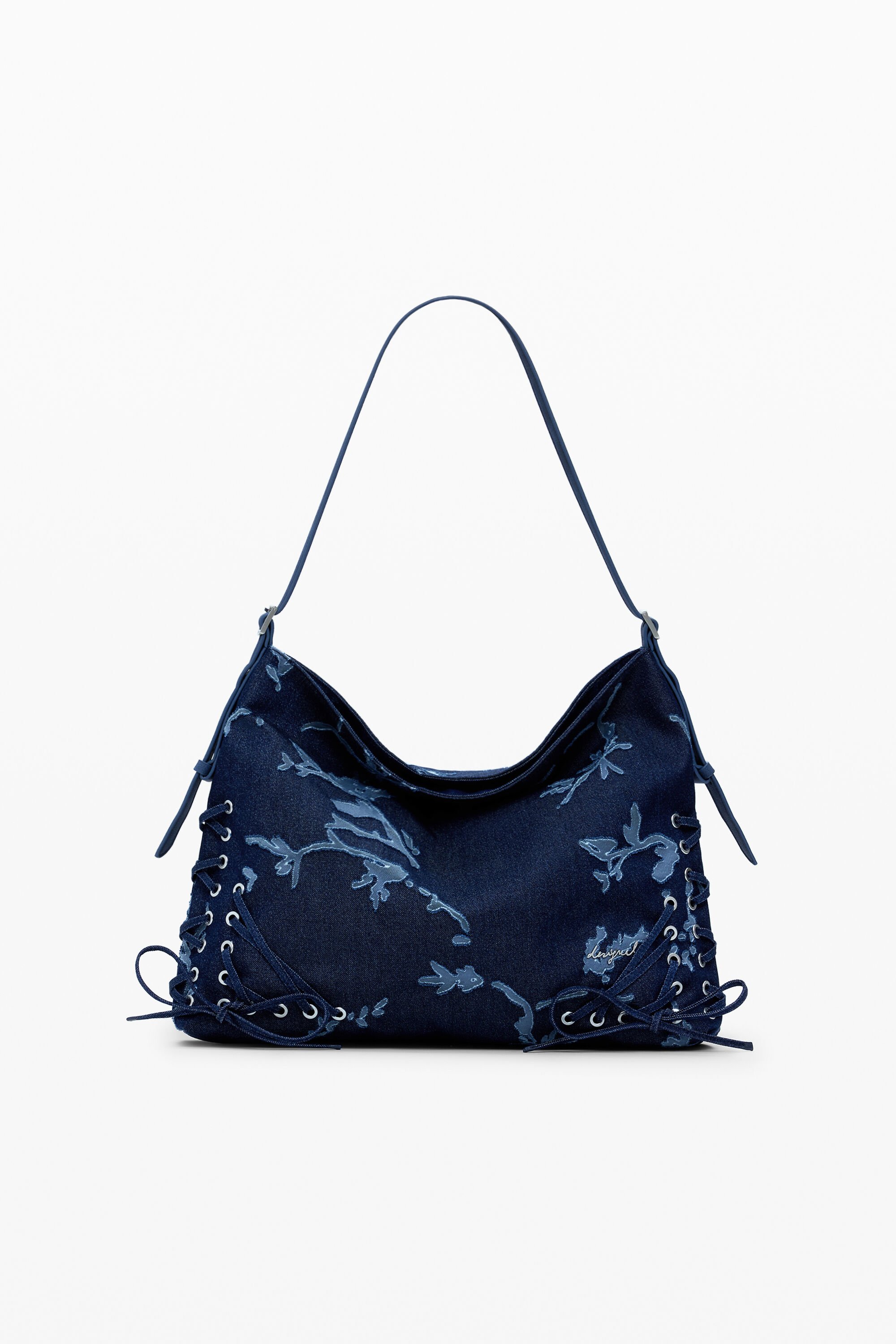 Desigual Middelgrote devoré spijkertas - BLUE