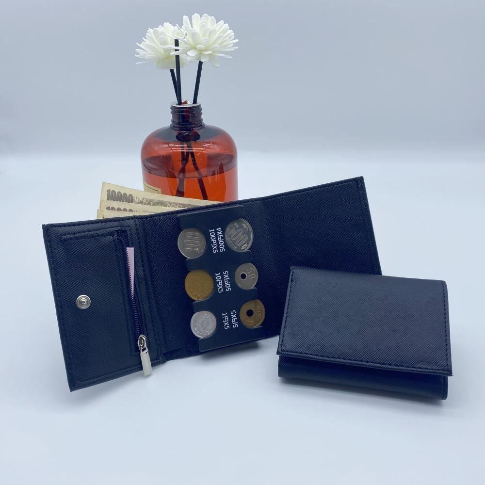 ChangshaA with Buckle Tri-fold Coin Purse Zipper Bag Travel Card Case Creative Men's Small Wallet  Student paars