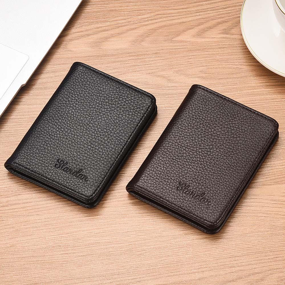 Shanxi Mini Money Bag Cash Clip PU Leather ID Card cover Business Card Holder Coin Purse Men Wallet zwart