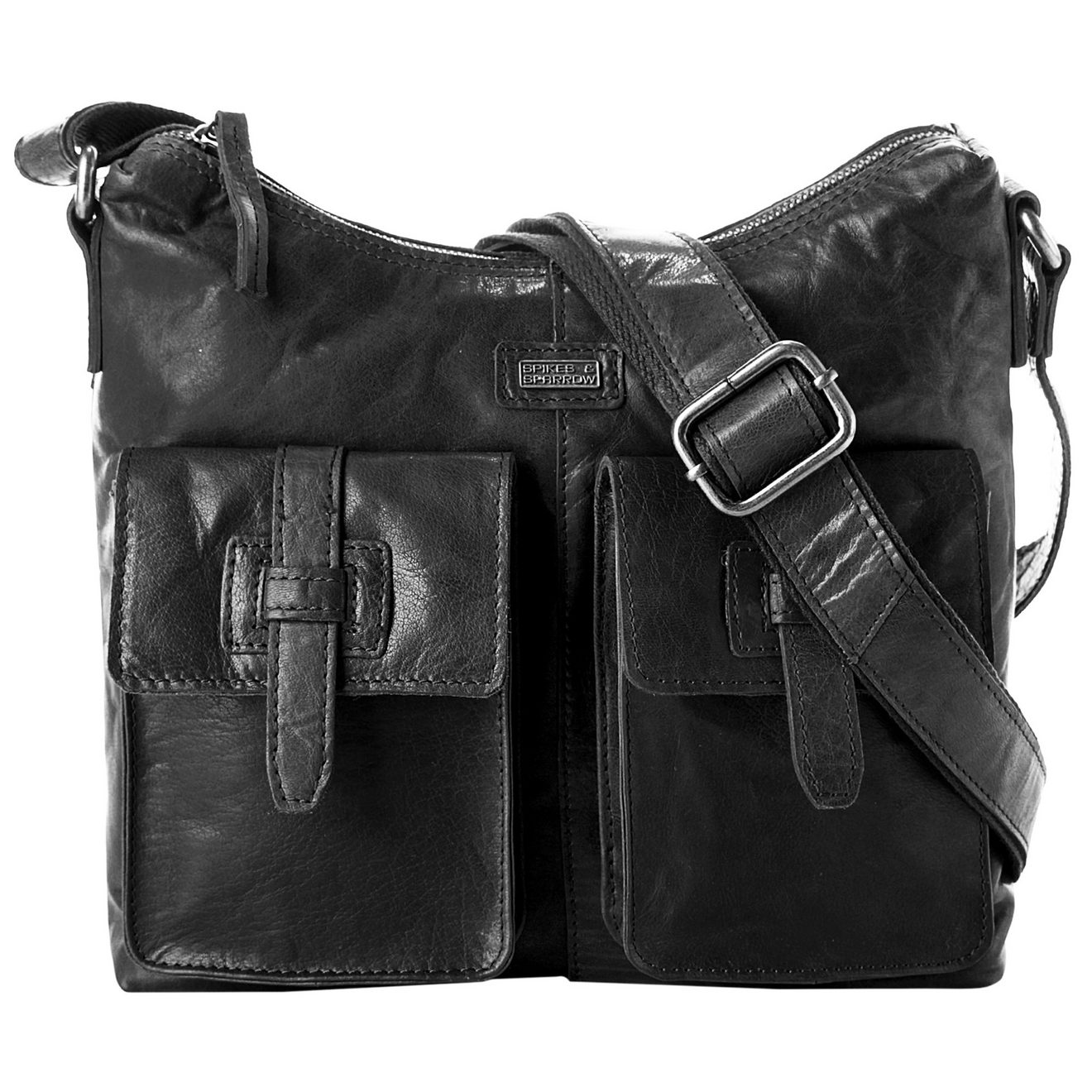 Spikes & Sparrow Schoudertas echt leder