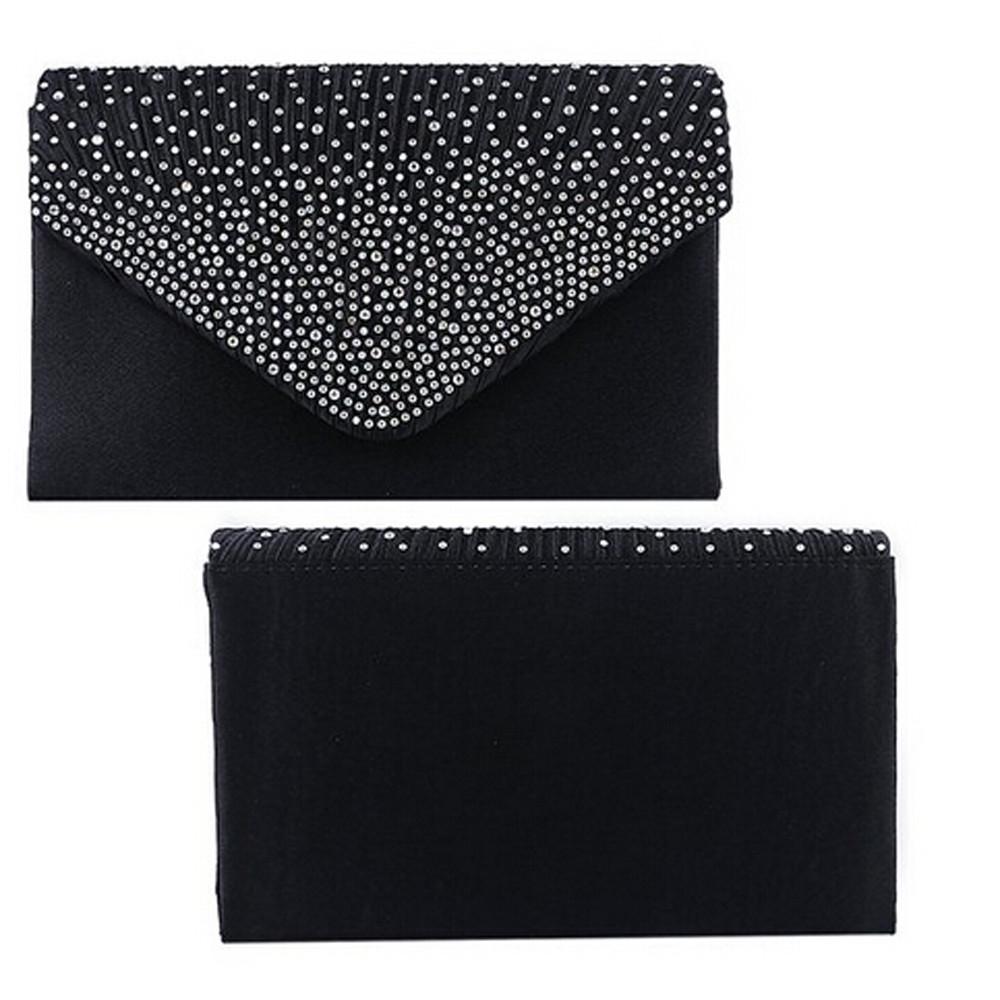 Gloves Dames Grote Avond Satijnen Dames Clutch Bag Party Envelop Tas zwart