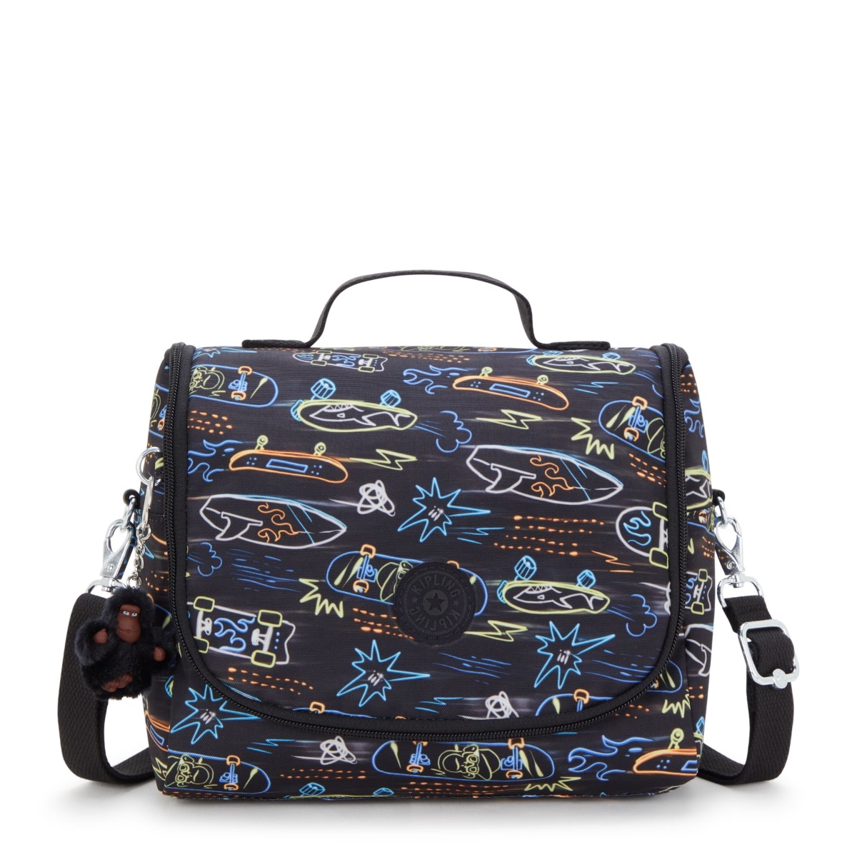 Kipling New Kichirou Large Lunchbox with Trolley Sleeve-Neon Skate