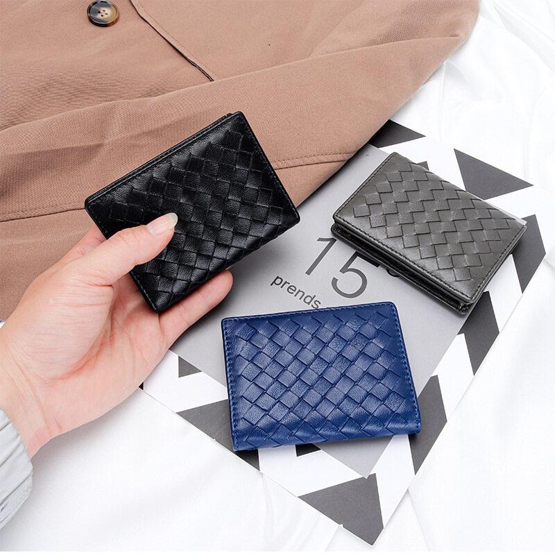 Niubest Portemonnee van zacht schapenvacht, ultradunne vouw, unisex portemonnee, creditcard-ID, VIP-bank, slanke tas, eenvoudige visitekaartjeshouders grijs