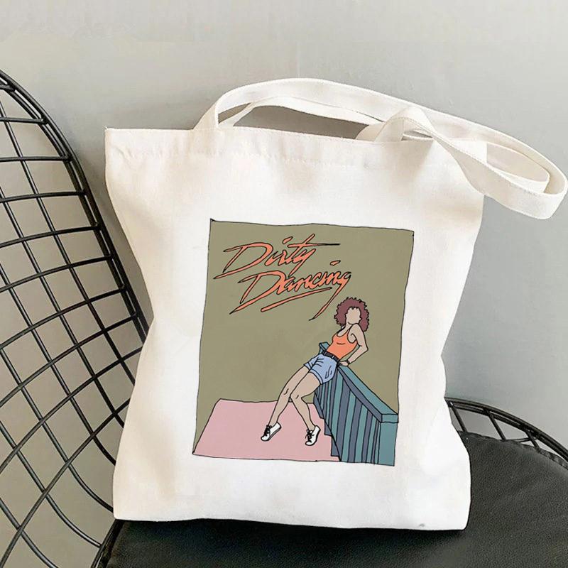Aidegou15 Shopper Dirty Dancing Motel Gemini Movie Bag Harajuku dames Shopping Bag Canvas Shopper Bag meisje Tote Bag Schoudertas Damestas 24*26cm