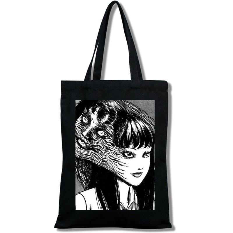 Aidegou27 Japanse manga meisjes boodschappentas Junji Ito Tomie Shintaro Kago print draagtas cartoon hipster print casual mode 25*30cm