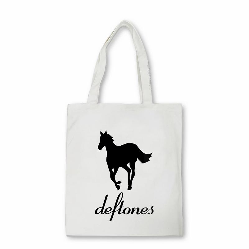 Aidegou27 Deftones Band Logo Shopper tas heren Schoudertas Eco Handtas Tote tas Mode Deftones print canvas tas Bolsas 31*36cm