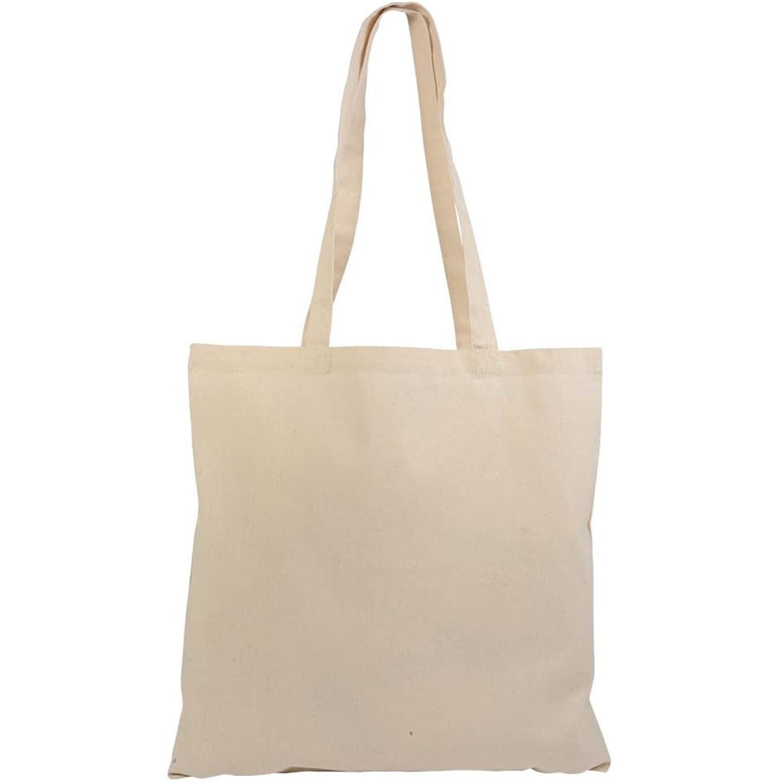 Xingben Two PAKKET 10 STUKS NATUURLIJKE KATOENEN SHOPPER TASSEN CM 38x42 beige