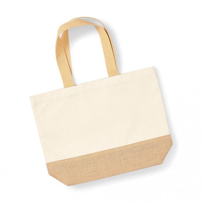 Westford Mill canvas draagtas met jutebasis One Size natuurlijk