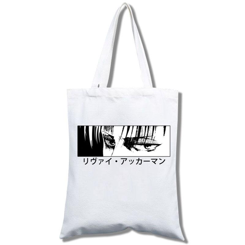 Aidegou31 Anime Attack on Titan canvas tas voor dames Grappige boodschappentas Ulzzang Milieuvriendelijke grote capaciteit 24*26cm