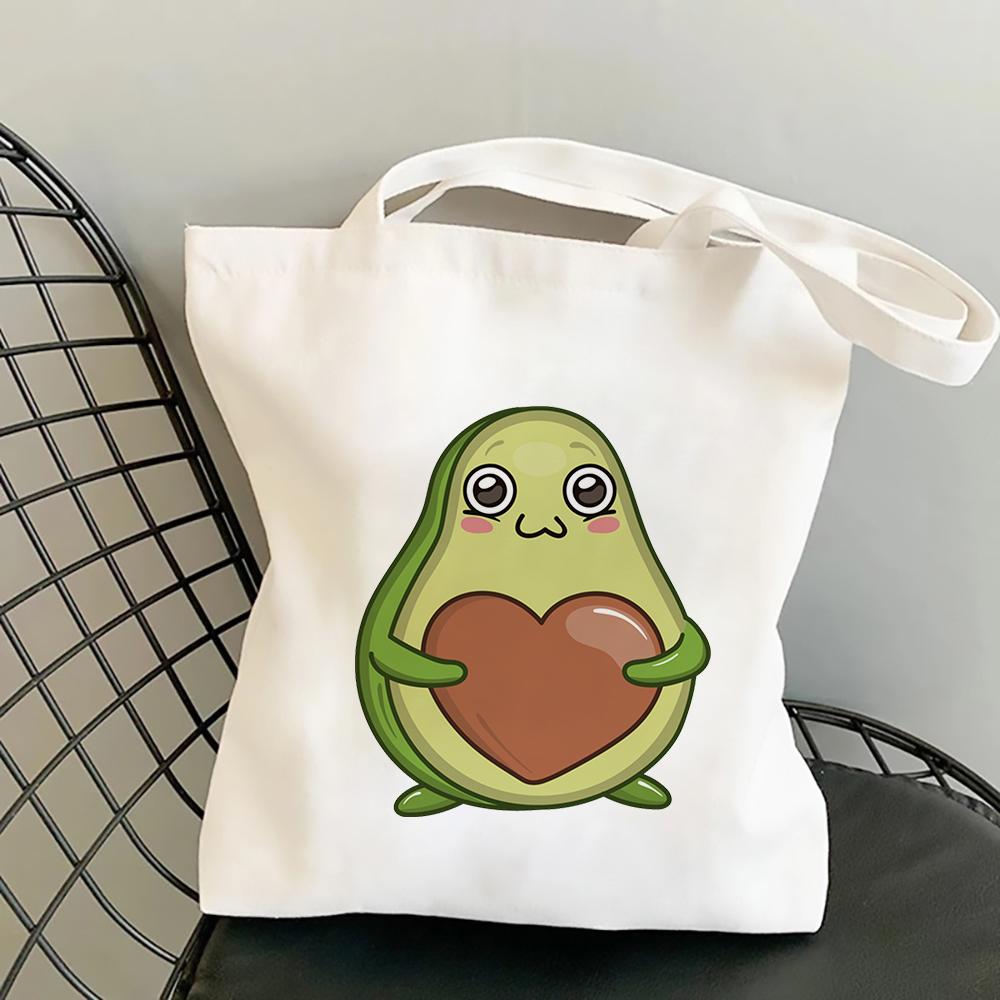 Aidegou31 Cartoon Avocado Vrouwen Boodschappentas Nieuw Kawaii Patroon Reis Vrouwelijke Schoudertas Grote College Tote Bag Vrouwelijke Shopper Handtas 25*30cm