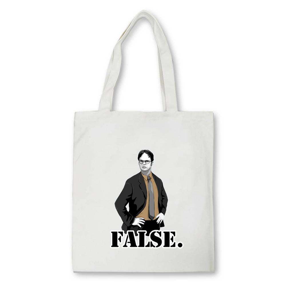 Aidegou17 The Office Dwight Schrute The Office Tv Show Heren Retro canvas tas Casual Dames Shopper tas Grote capaciteit Schoudertas 24*26cm