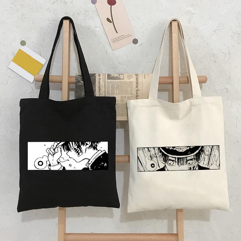 Aidegou20 Anime Grondgebonden jongen Hanako-kun Vrouwen Tas Canvas Tas Shopper Harajuku Gotische Stijl Grote Capaciteit Vintage Schoudertas Handtas 29*32cm