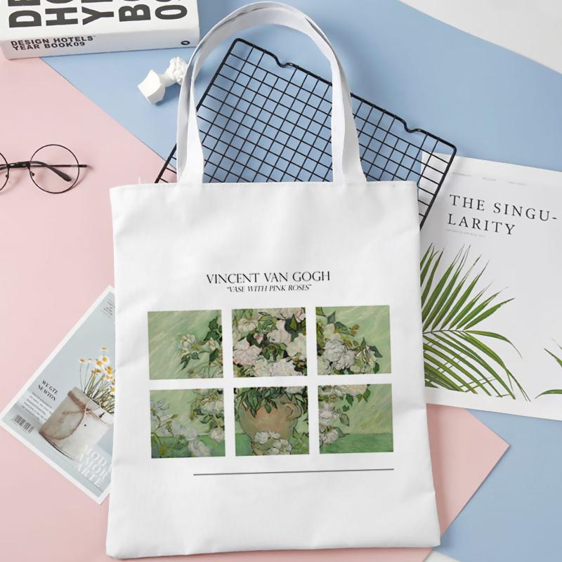 Aidegou31 Van Gogh boodschappentas Dames Kunst olieverfschilderij Schoudertas eco Tote Bag herbruikbare Reiskruidenier Shopper tas Dames boodschappentas 34*42cm