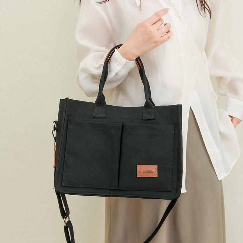 Kuluosidi Tote Bag Dames herfst- en wintercanvas schoudertas groen