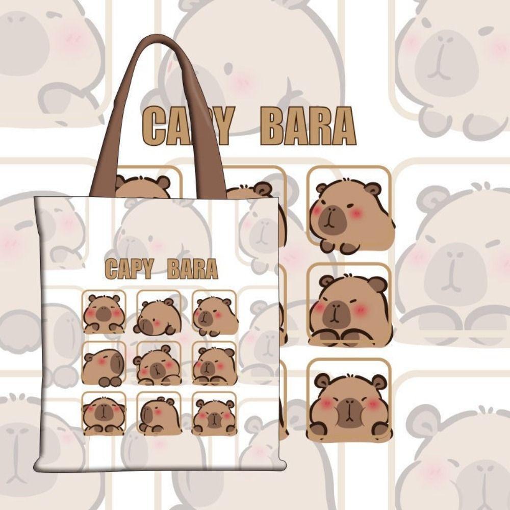 JuyouHJUIF Tote Bag Schattige Capibara Tassen Canvas Grote Capaciteit Capibara Handtas Unisex Style F