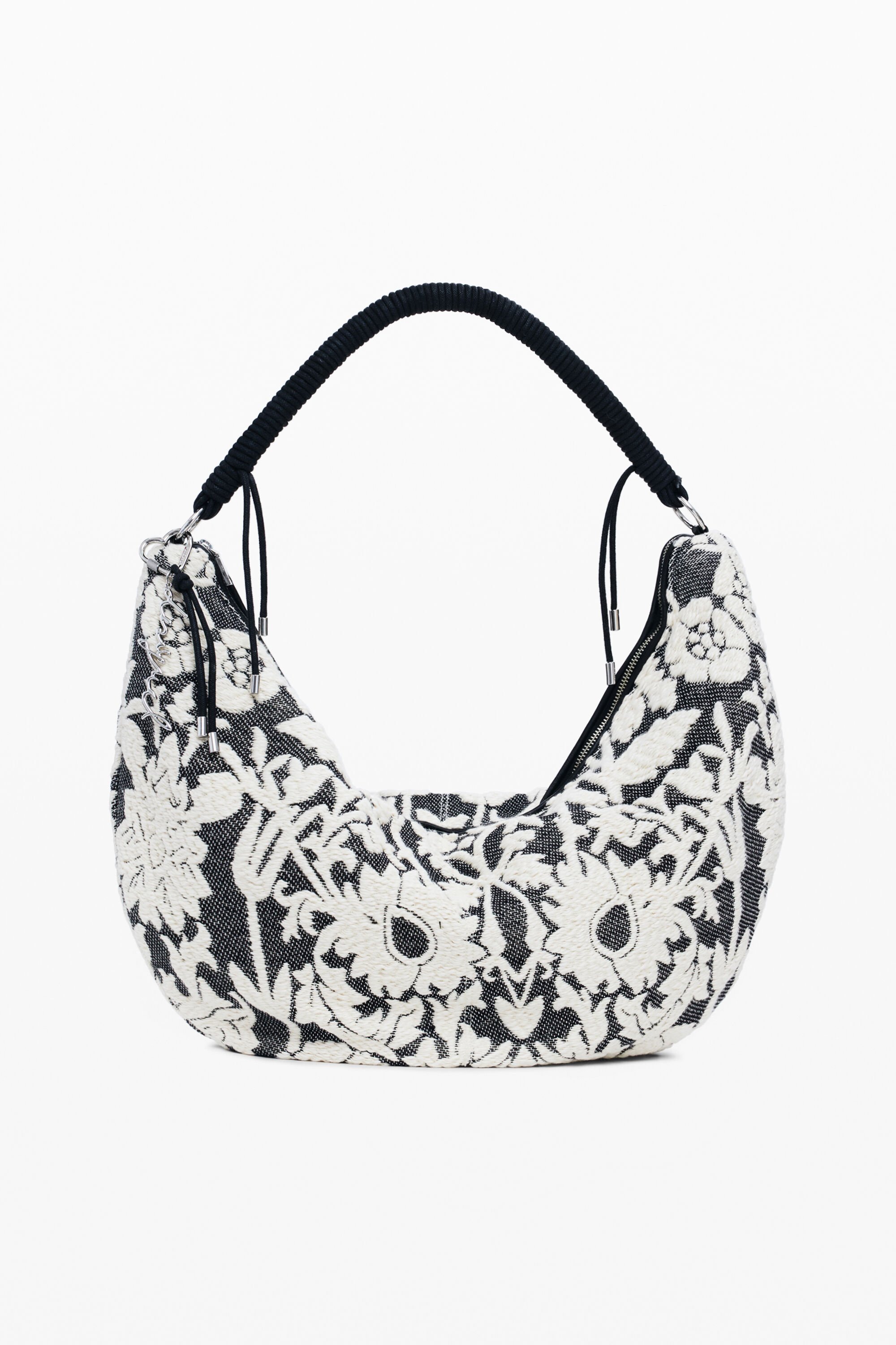 Desigual Grote bloemen tas - BLACK