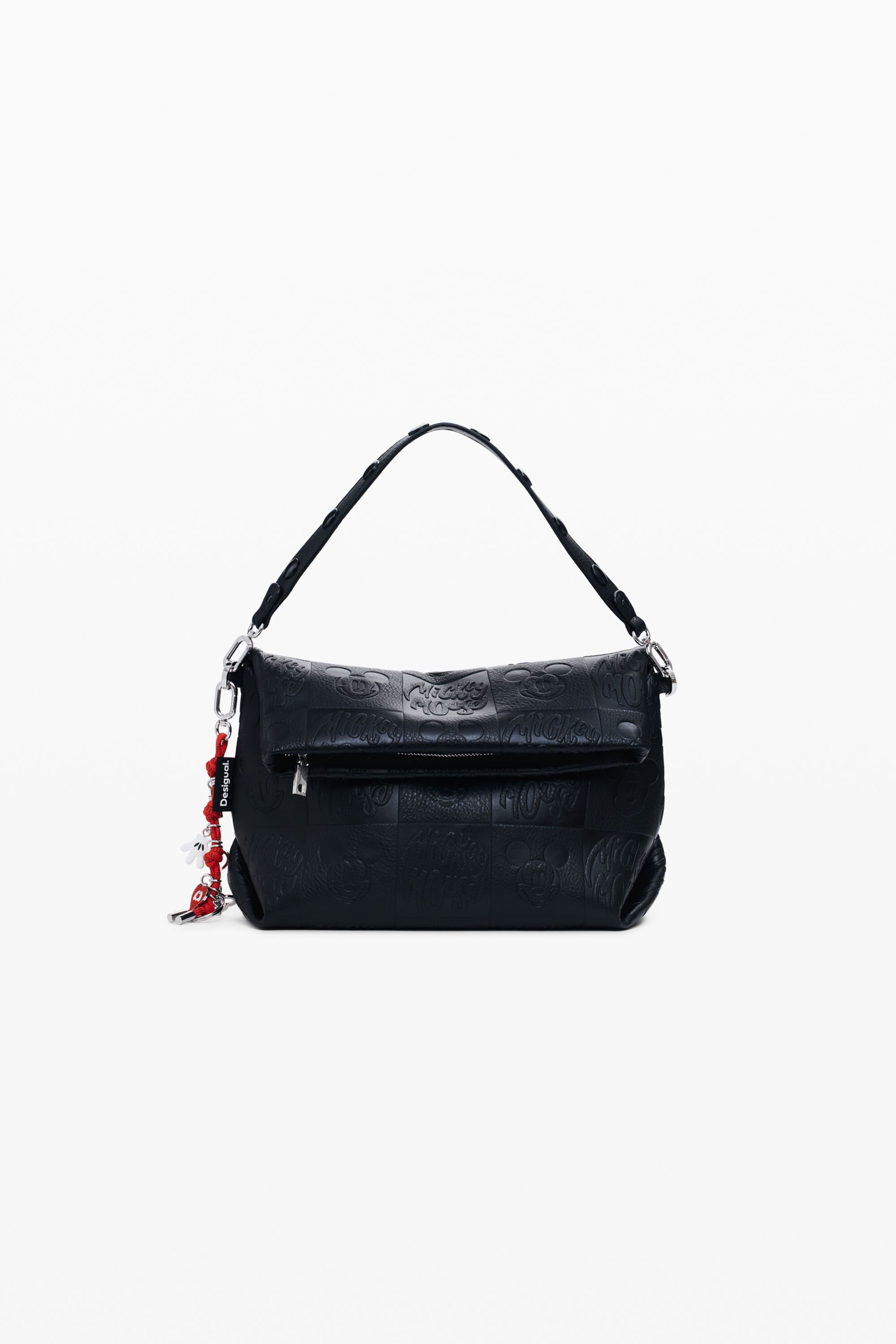 Desigual Middelgrote schoudertas met klep in leerlook Mickey™ - BLACK